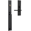 Baldwin 6977.RENT Minneapolis Right Handed Full Plate Single Cylinder Keyed Entry Mortise Handleset Trim from the Estate Collection Satin Black Door