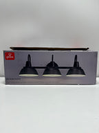 Globe Electric Vintage 24 3-Light LED Matte Black White Interior Vanity Light