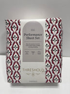 Full 400 Thread Count Christmas Holiday Performance Sheet Set Woodblock Leaf - Threshold - *Bedding