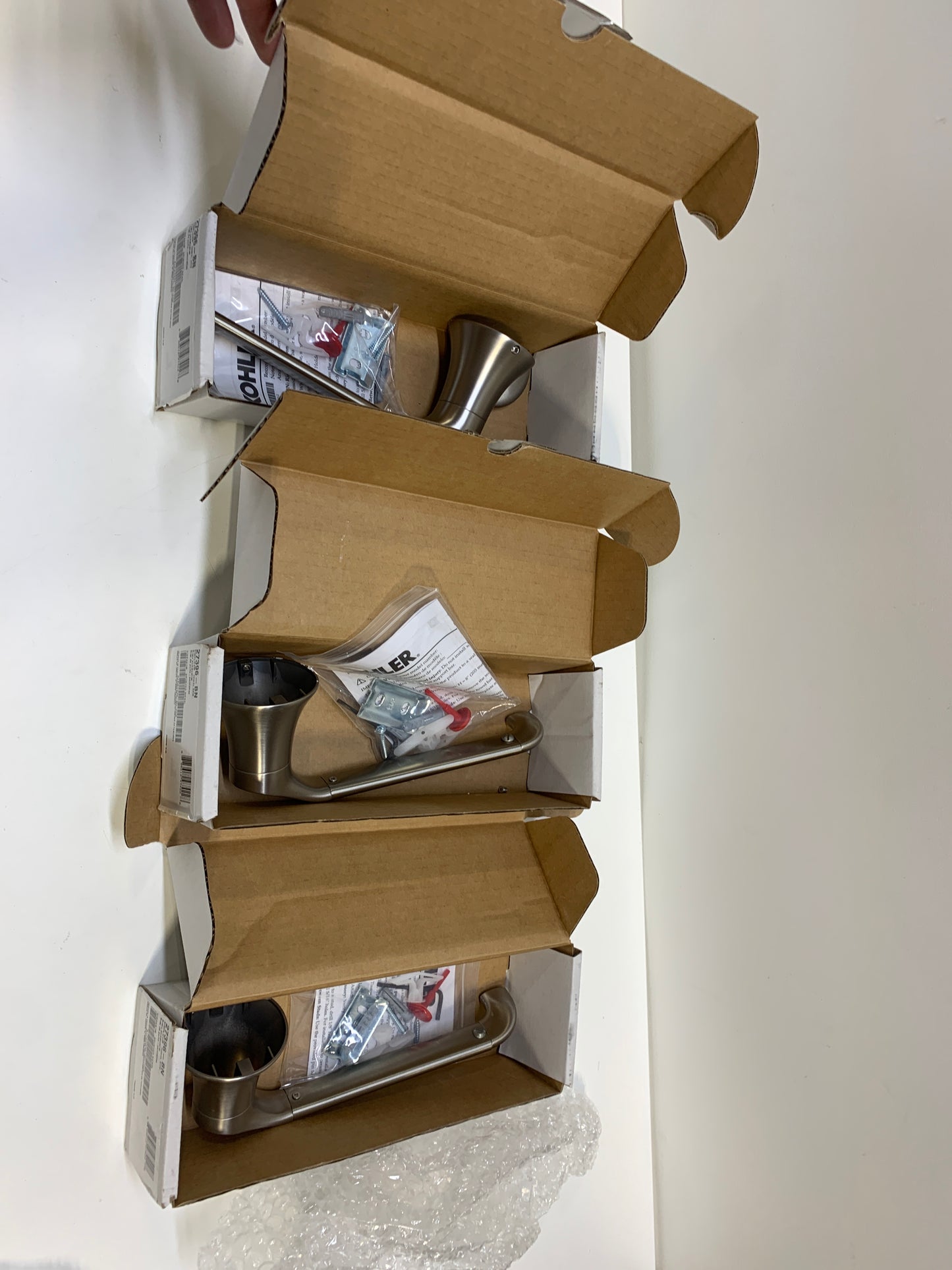 Scratch See Desc 3 Kohler Simplice Towel Arms