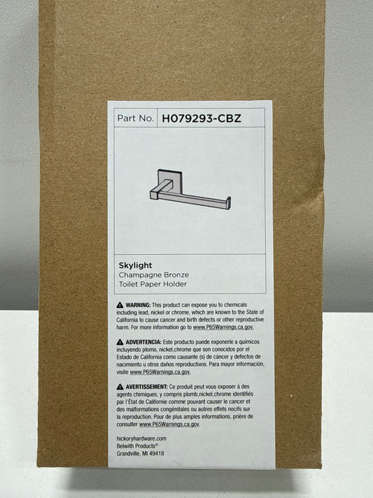 Hickory Hardware H079293 Skylight 7-5/16" Wide Wall Mounted Urban Modern Square Angle Slide on Hook Toilet Paper Holder Champagne Bronze