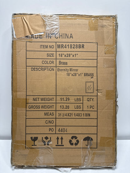 Elegant Decor Monet Home Office Decorative Rectangle Framed Wall Mirror, 28" L x 18" H - Brass