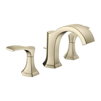 hansgrohe Locarno Widespread 2-Handle 3-Hole Bathroom Sink Faucet1.2 GPM Flow Rate, in Brushed Nickel, 04813820