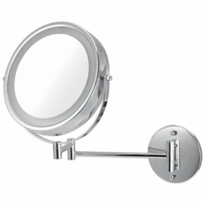 ICO Bath V905 Volkano 19-1/2" W X 13-1/2" H Modern Circular Framed Bathroom Wall Mirror with LED Lighting Chrome