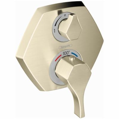 hansgrohe Locarno Transitional Thermostatic Shower Valve Trim with Temperature Control and Diverter in Brushed Nickel, 04820820
