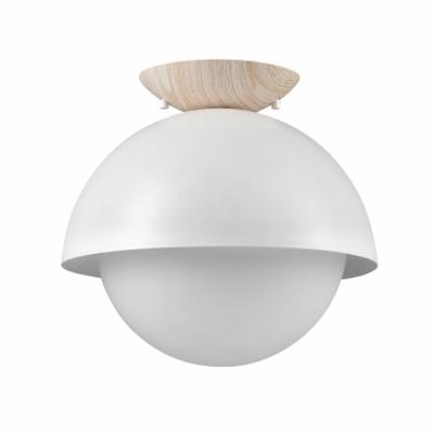 Globe Electric 60320 Oswald 10" Wide Semi-Flush Globe Ceiling Fixture Matte White