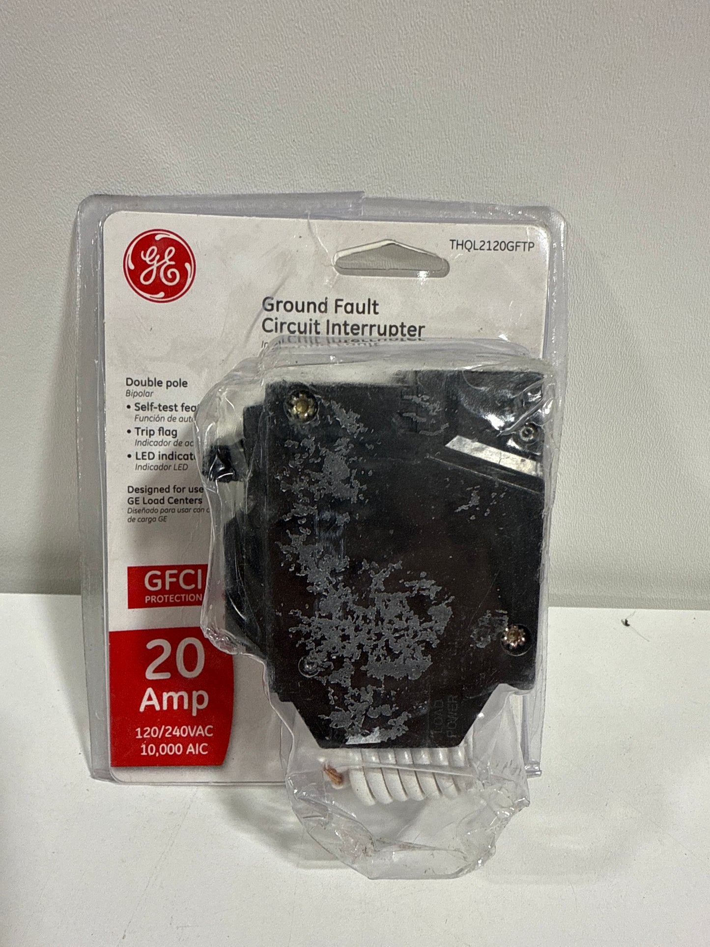 GE 20 Amps Ground Fault 2-Pole Circuit Breaker W/Self Test