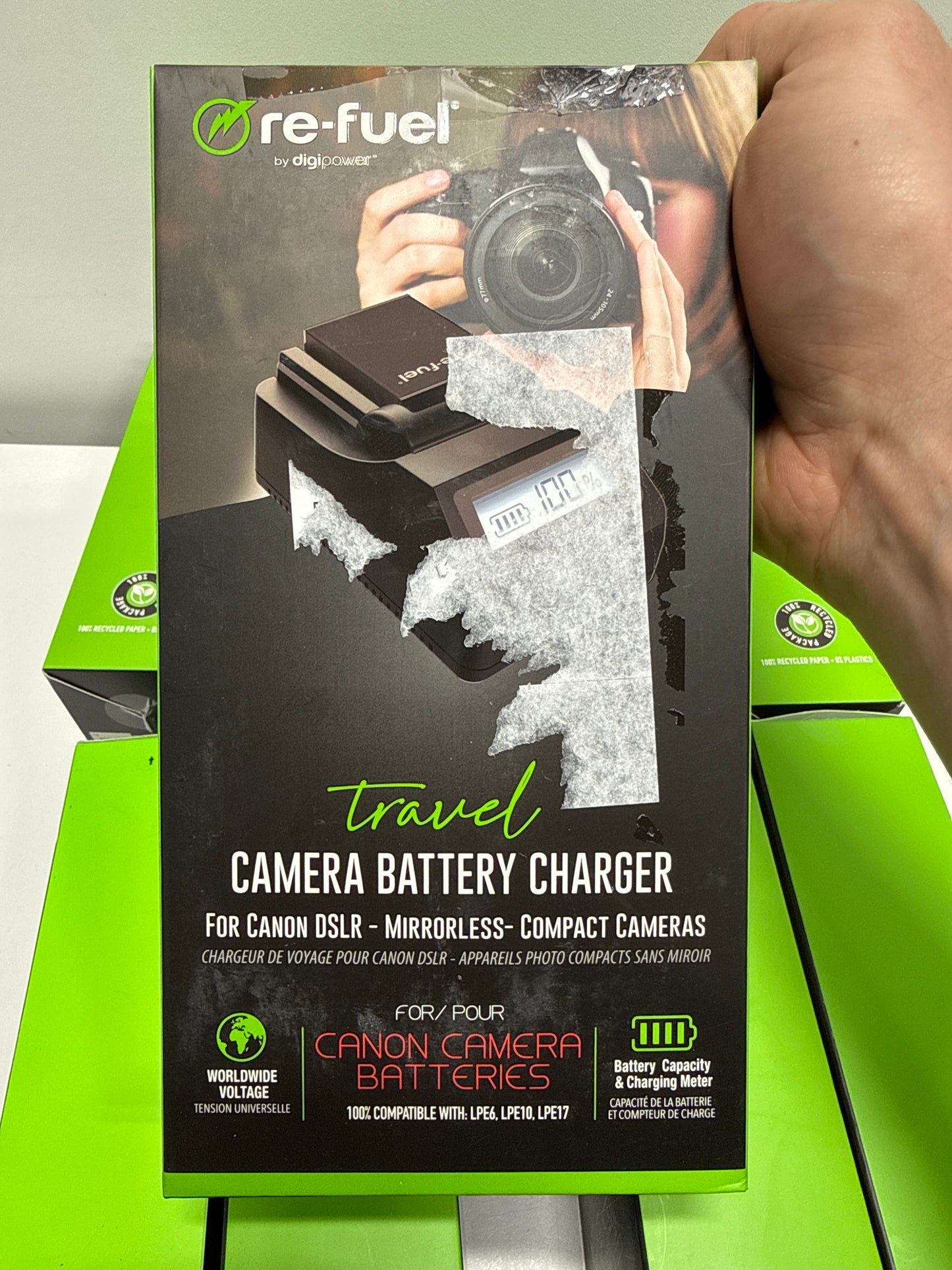 10 x Digipower - Travel Charger for Mirrorless & DSLR Cannon Camera Batteries LPE6/LPE10/LPE17/NB/L12 - Black (Copy)