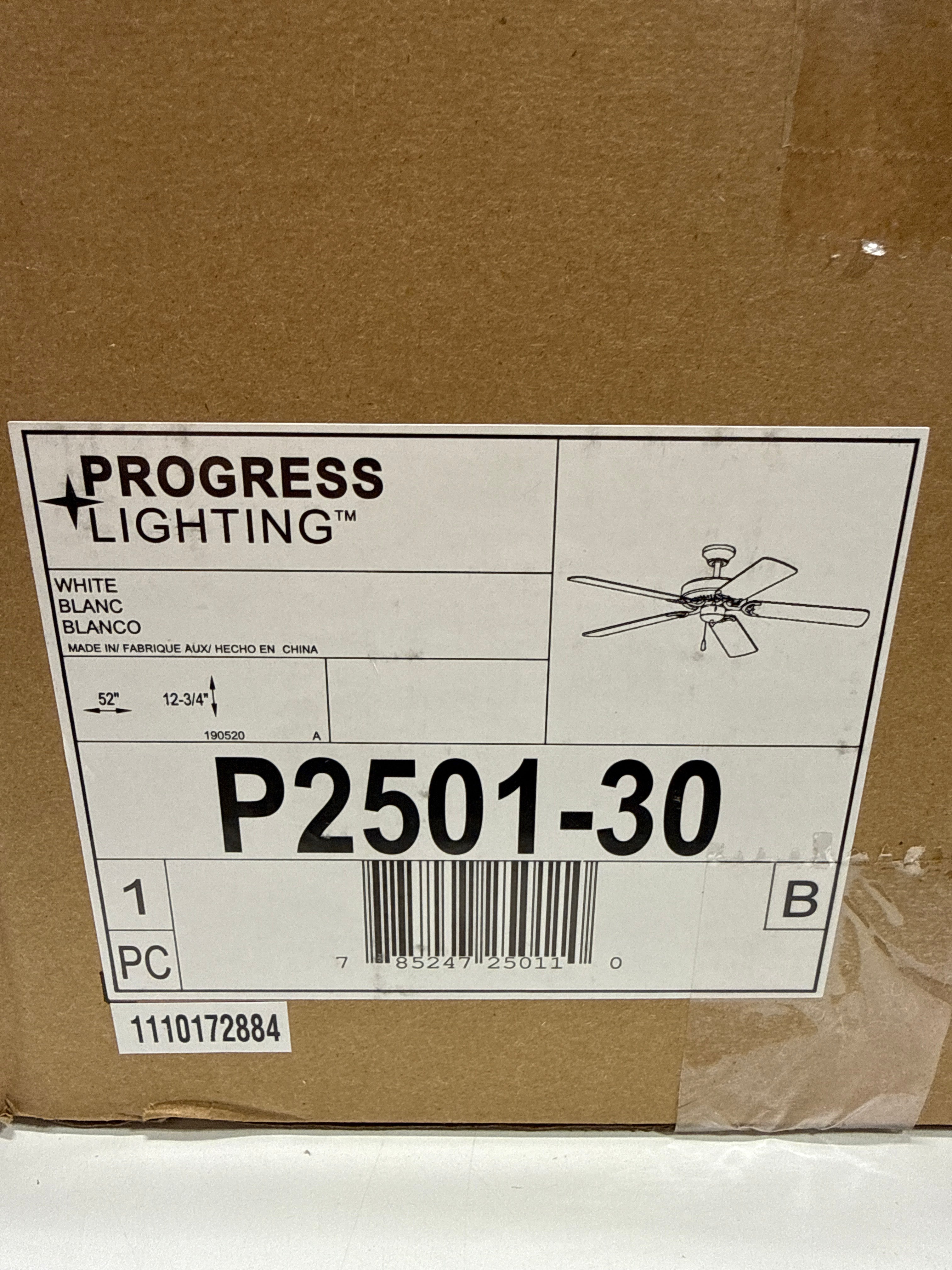 AirPro 52 in. Indoor White Transitional Ceiling Fan Included Great Room and Living Room Downrod Mount Included
