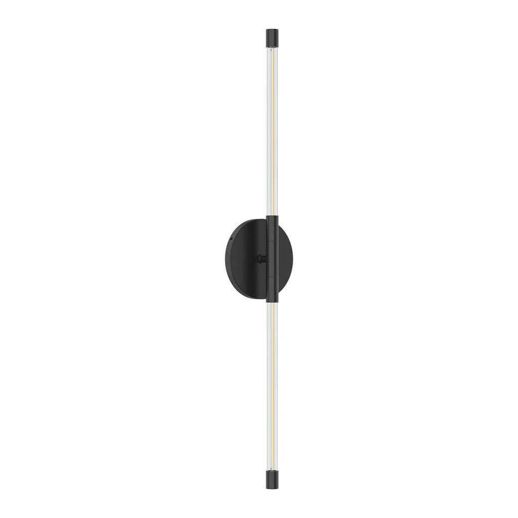Kuzco Motif 26in 1-Light LED Wall Sconce Black Clear Glass