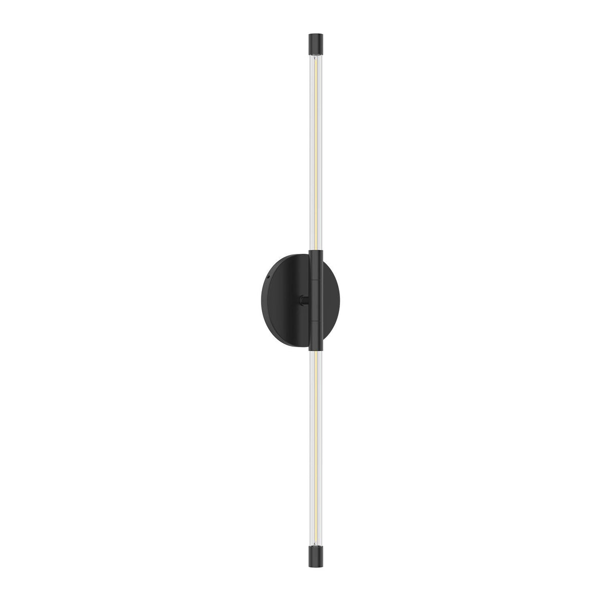 Kuzco Motif 26in 1-Light LED Wall Sconce Black Clear Glass