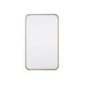 Elegant Decor Evermore 18x30 Soft Corner Metal Rectangular Mirror in Brass