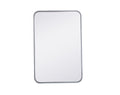 Elegant Decor Evermore 20x30 Soft Corner Metal Rectangular Mirror in Silver