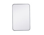 Elegant Decor Evermore 20x30 Soft Corner Metal Rectangular Mirror in Silver