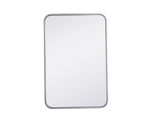 Elegant Decor Evermore 20x30 Soft Corner Metal Rectangular Mirror in Silver