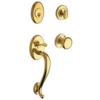 Baldwin 85315.ENTR Logan Sectional Single Cylinder Keyed Entry Handleset with 5015 Interior Knob from the Estate Collection Non-Lacquered Brass Door