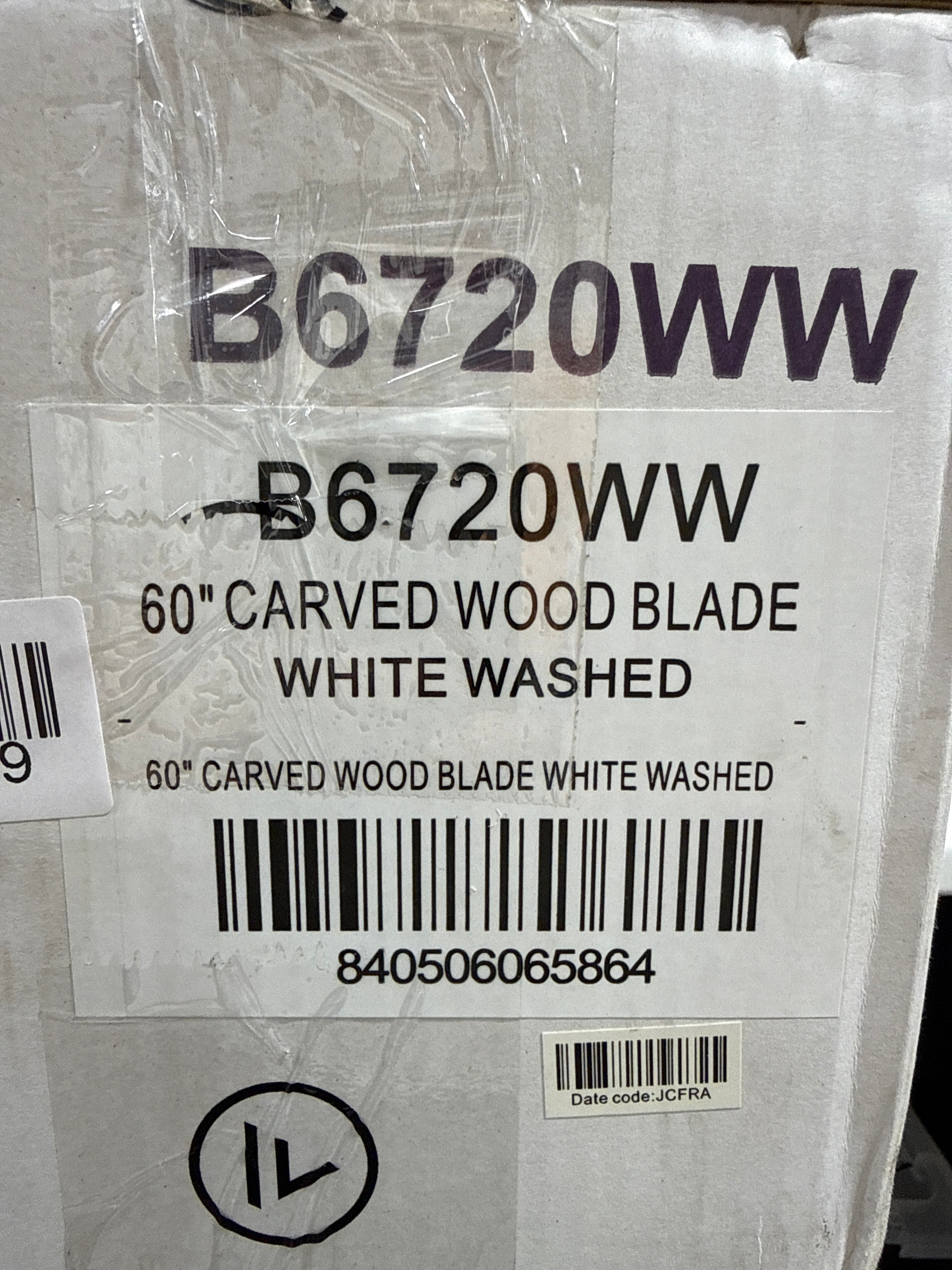 3 x Fanimation B6720 Spitfire 30" Blades for 60" Ceiling Fans White Washed