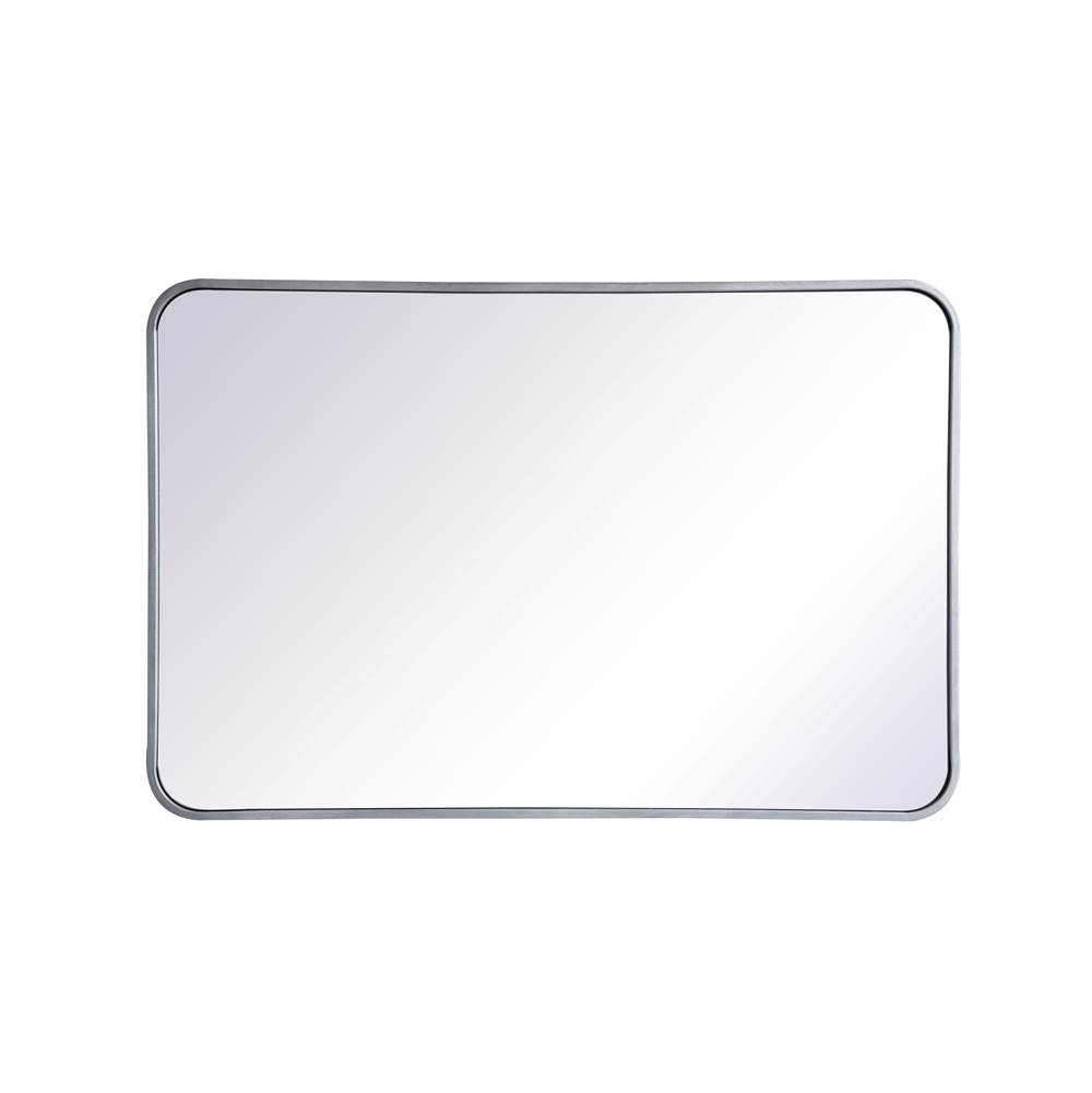 Elegant Lighting MR802436 Formiae 24" W X 36" H Contemporary Rectangular Framed Bathroom Wall Mirror Silver Home Decor Mirrors Bathroom Mirror