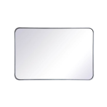 Elegant Lighting MR802436 Formiae 24" W X 36" H Contemporary Rectangular Framed Bathroom Wall Mirror Silver Home Decor Mirrors Bathroom Mirror