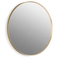 Kohler Essential 28 in. W X 28 in. H Round Framing Wall Mount Vanity Mirror with Modern Brushed Gold