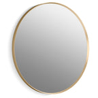 Kohler Essential 28 in. W X 28 in. H Round Framing Wall Mount Vanity Mirror with Modern Brushed Gold