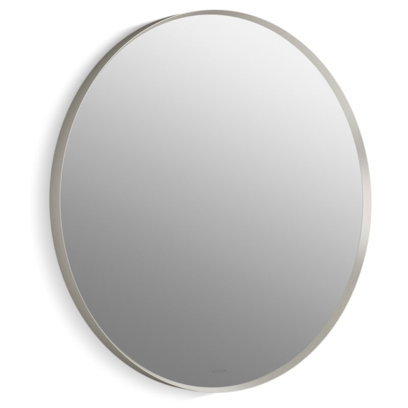 Kohler K-26050 Essential 28-1/8" Diameter Modern Circular Framed Bathroom Wall Mirror Brushed Nickel