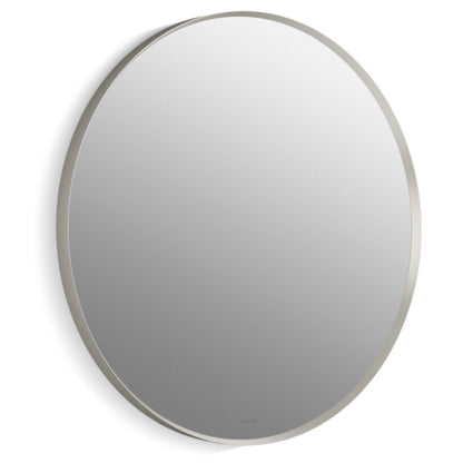Kohler K-26050 Essential 28-1/8" Diameter Modern Circular Framed Bathroom Wall Mirror Brushed Nickel