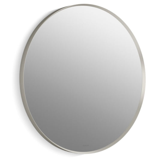 Kohler K-26050 Essential 28-1/8" Diameter Modern Circular Framed Bathroom Wall Mirror Brushed Nickel
