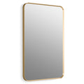 Dent Kohler 26052-BGL Essential Rectangular Bathroom Mirrors, Bathroom Mirrors for Over Sink, 22 in. W x 34 in. H, Moderne Brushed Gold