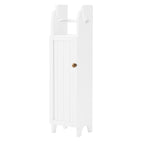 Dover 7 in. W x 7 in. D x 28 in. H Free-Standing Linen Cabinet with Toilet Paper Dispenser in White
