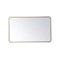 Elegant Decor Evermore 24x40 Soft Corner Metal Rectangular Mirror in Brass