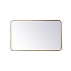 Elegant Decor Evermore 24x40 Soft Corner Metal Rectangular Mirror in Brass