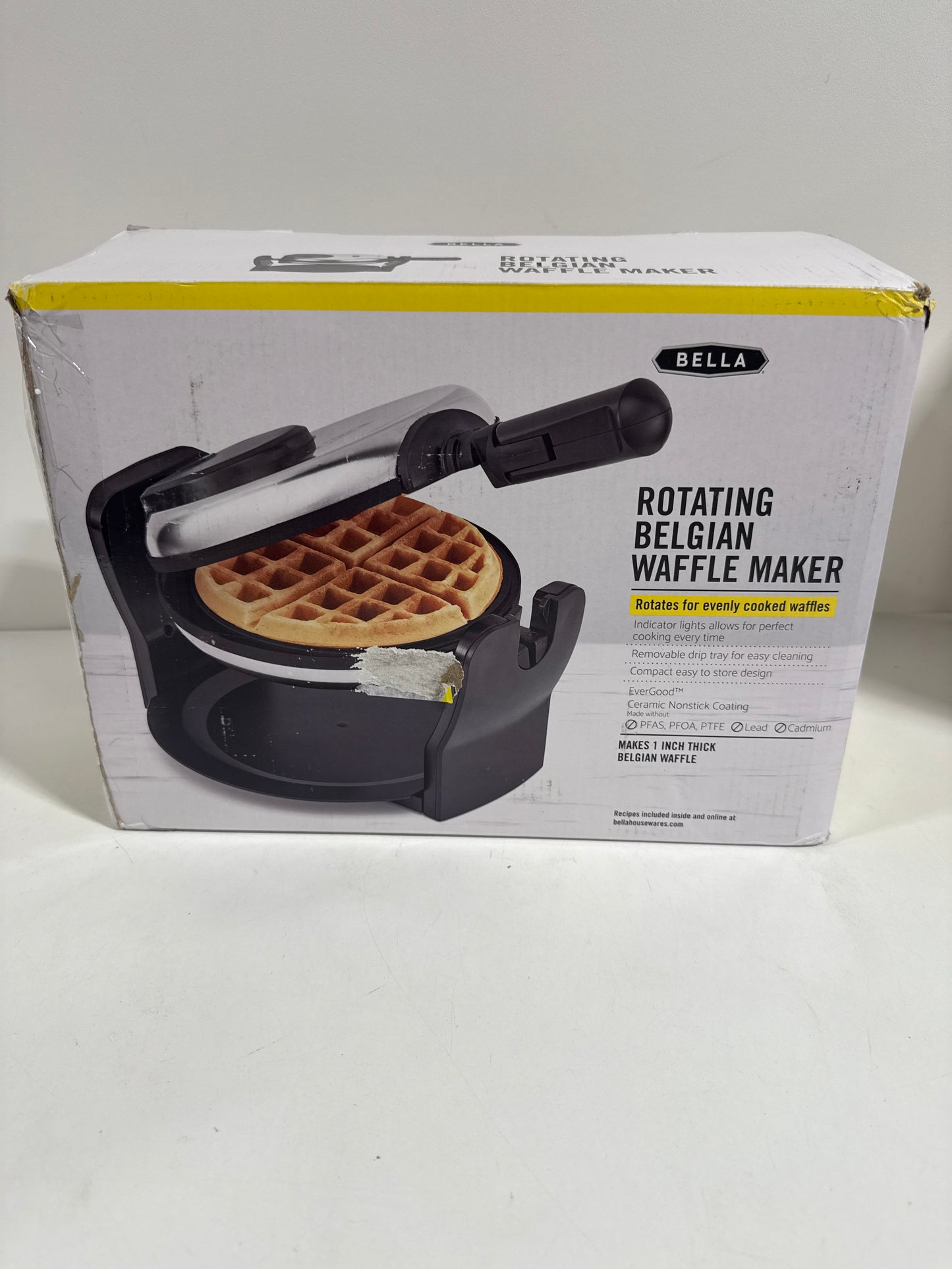 Bella - Nonstick Rotating Belgian Waffle Maker - Stainless Steel