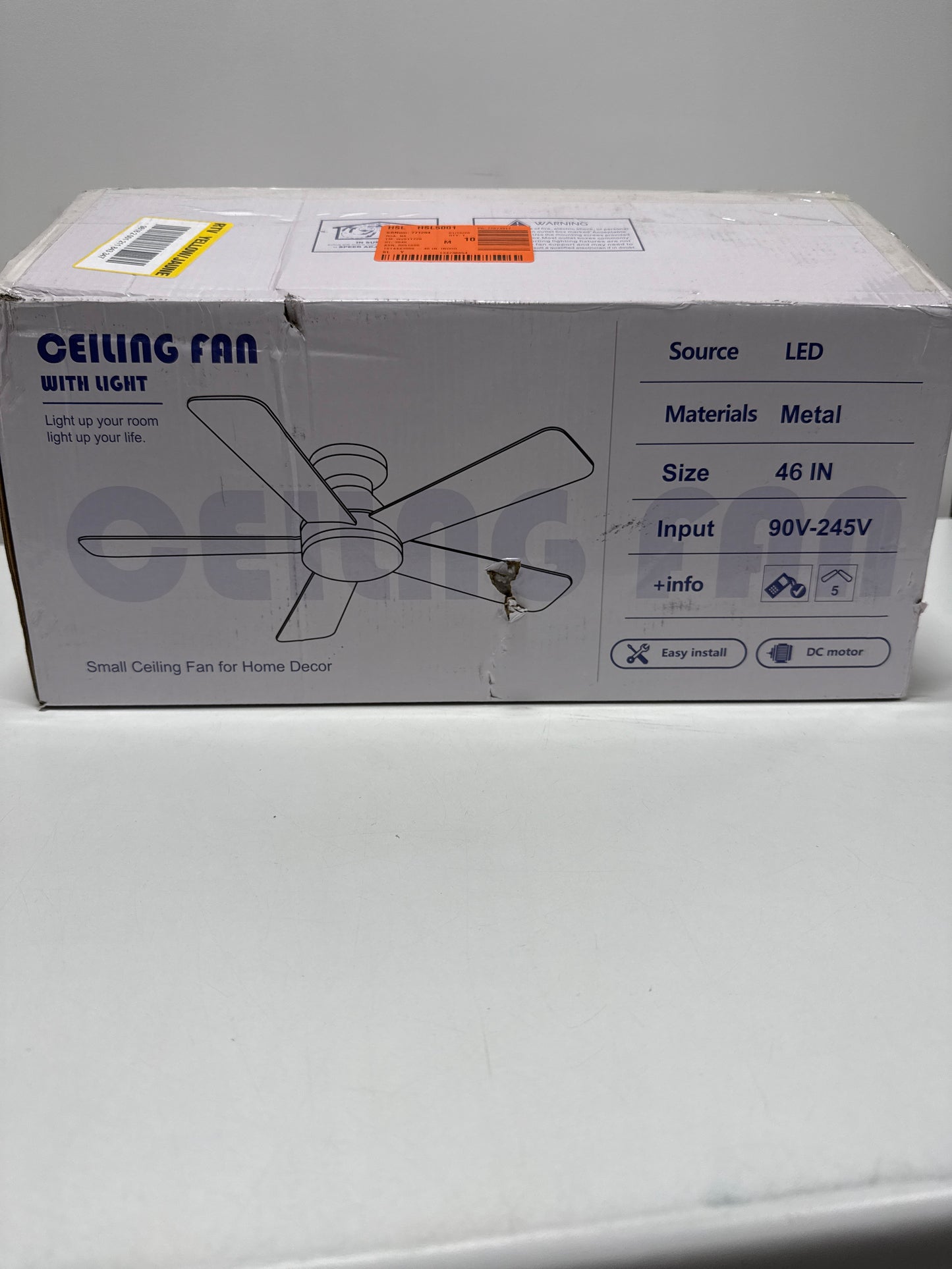 Kviflon 46 in. Indoor/Outdoor Flush Mount Black Ceiling Fan with Dimmable 3 Color LED Light and Remote/APP Control