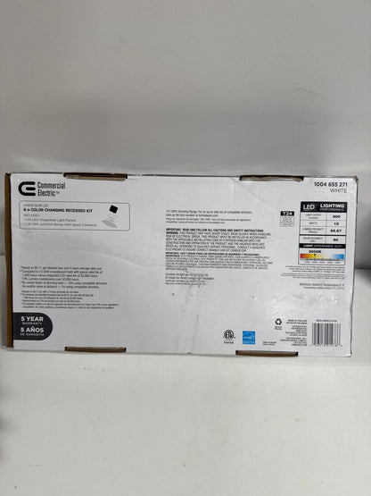 Ultra Slim Integrated LED 6 in Round Adj Color Temp Canless Recessed Light for Kitchen Bath Living Rooms, White 4-Pack