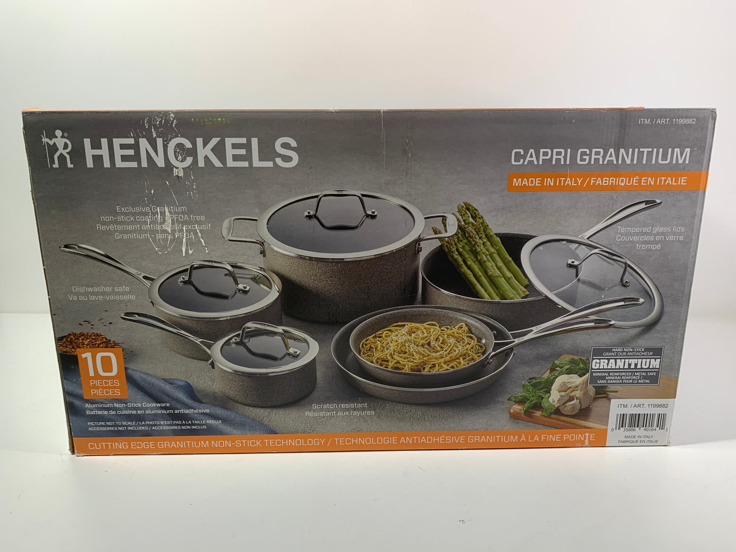 Henckels Capri Granitium 10-Pc. Aluminum Nonstick Cookware Set - Grey