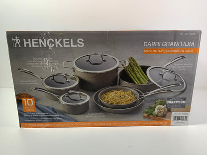 Henckels Capri Granitium 10-Pc. Aluminum Nonstick Cookware Set - Grey