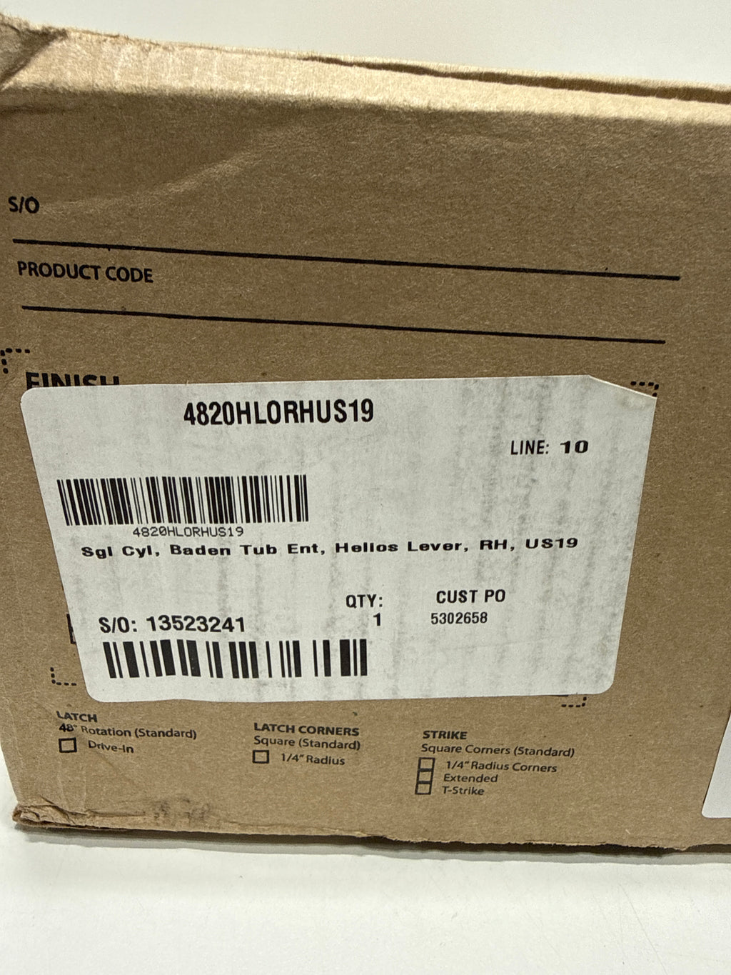 Emtek Flat Black Handleset 4820HLOUS19RH