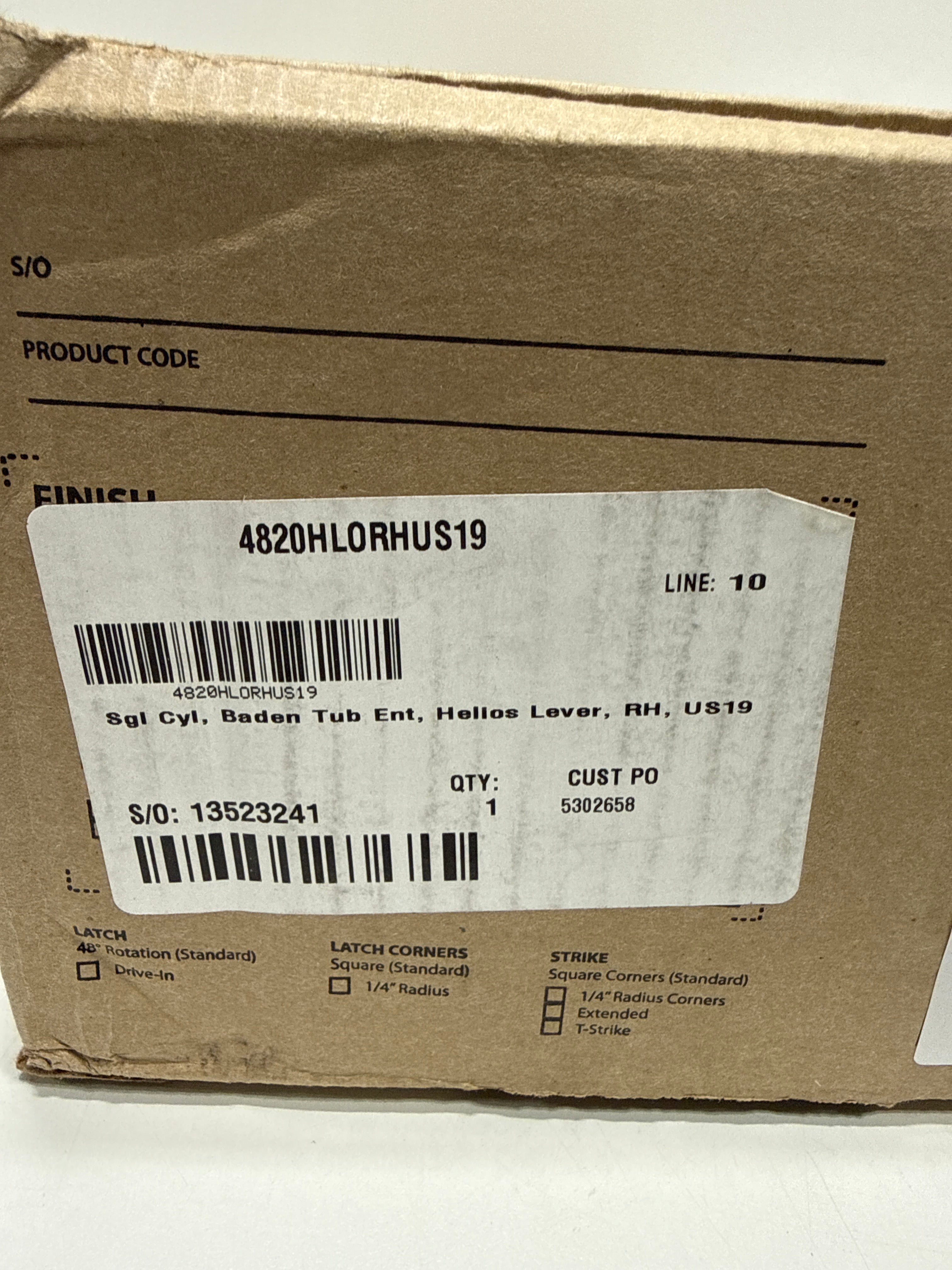Emtek Flat Black Handleset 4820HLOUS19RH