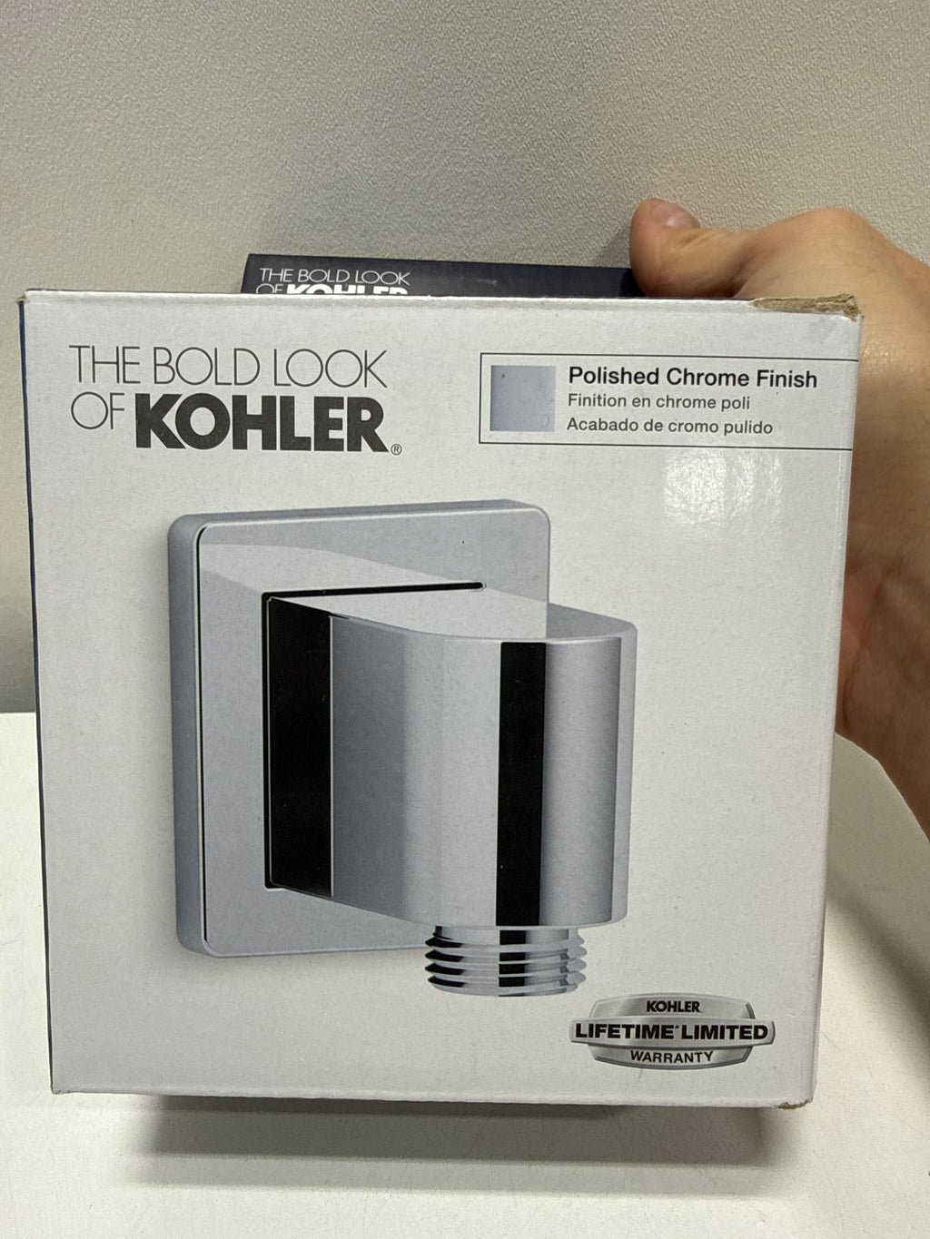 KOHLER 98350-CP Awaken Wall Mount Supply Elbow, Low Profile Design, For Use with Handshower and Hose, Corrosion Resistant, Long Lasting Durability, Polished Chrome
