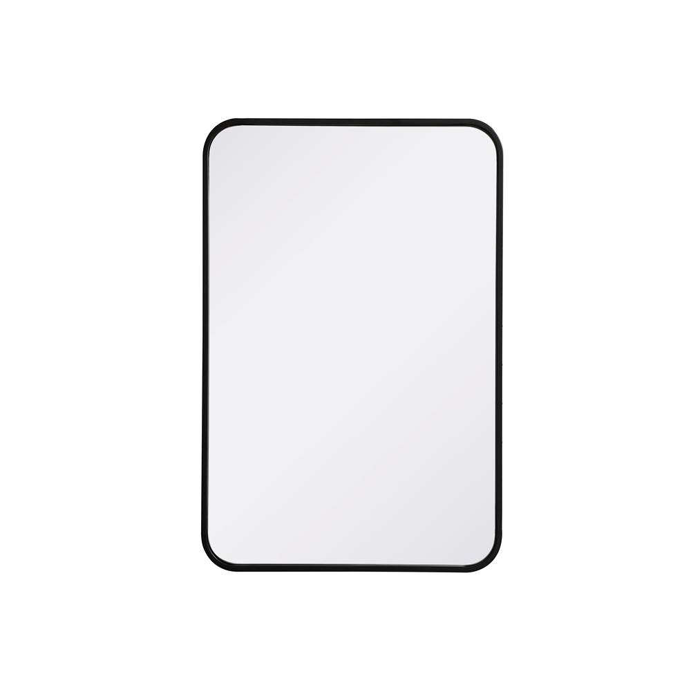 Elegant Decor Evermore 20x30 Soft Corner Metal Rectangular Mirror in Black - *Home Decor & Curtains