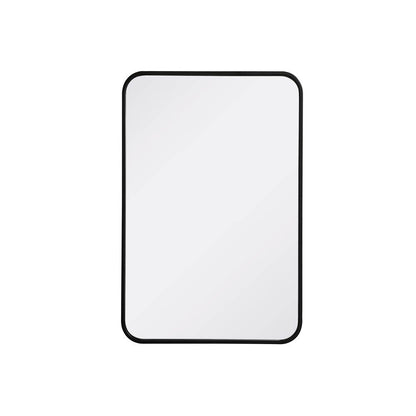 Elegant Decor Evermore 20x30 Soft Corner Metal Rectangular Mirror in Black - *Home Decor & Curtains