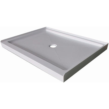 PROFLO PFSBA4836 Hammond 48’’ x 36’’ Rectangular Shower Base with Single Threshold and Center Drain - White - *Plumbing