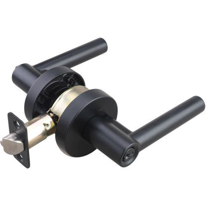 Miseno Mlk1012 Elkton Round Rod Single Cylinder Keyed Entry Door Lever Set - Black