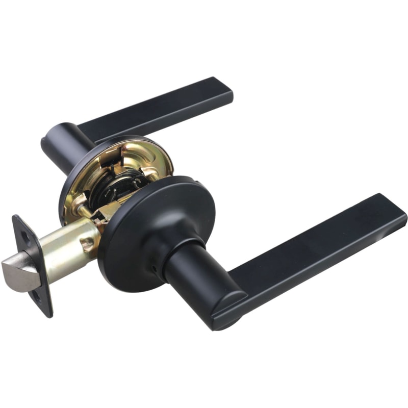 Miseno MLK4031 Hazel Flat Bar Passage Door Lever Set - Matte Black