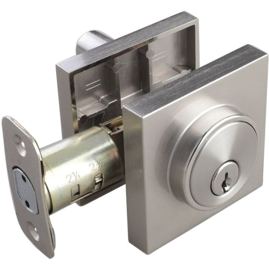 Miseno MLK1228X Lorton Single Cylinder Keyed Entry Deadbolt Satin Nickel Door