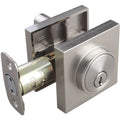 Miseno MLK1228X Lorton Single Cylinder Keyed Entry Deadbolt Satin Nickel Door Hardware Deadbolts Keyed Entry Deadbolts