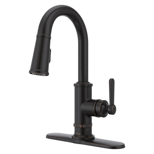 Pfister Gt572td Port Haven 1.8 GPM Single Hole Pull Down Bar Faucet - Bronze