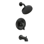 Korek Single-Handle 1-Spray 1.75 GPM Shower Head Tub and Shower Faucet in Matte Black (Valve Included) - *Plumbing