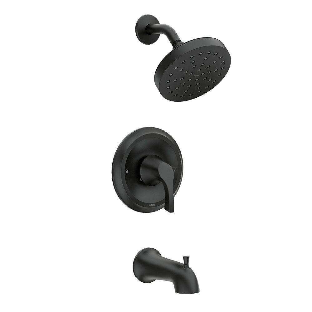 Korek Single-Handle 1-Spray 1.75 GPM Shower Head Tub and Shower Faucet in Matte Black (Valve Included) - *Plumbing